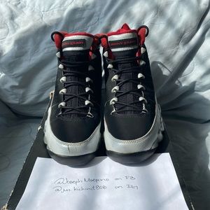 Pre Loved Jordan 9 “ Kilroy “ size 8